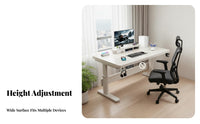 Height Adjustable Desk Stable Frame Sitting-Standing Desk Sturdy Construction Sitting-Standing Computer Table for Students, Streamers