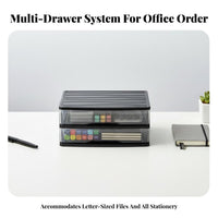 Transparent Drawers 3-Drawer Storage Box Large Capacity Stackable letter-size document organizer sturdy construction Desktop Organizer Easy to Clean for Professionals, Home Organizers, residents, Workstation, Study Room, Countertop