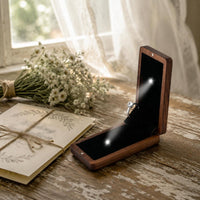Wedding Band Box Velvet Velvet-Lined Jewelry Storage Compact Size for Couples