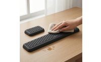 2 Pieces Cloth-Covered-Covered Memory Foam Wrist Rest Set Honeycomb Texture Keyboard and Mouse Wrist Rest Set Contoured Edges Computer Accessory Rounded