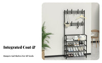 Complete Design composite Coat and Shoe Rack Multifunctional Coat and Shoe Rack Combo Space-Saving Entryway Organizer Multi-Functional hangers for Families, Students, property owners, Hallway, Mudroom, Dorm Room, Bedroom