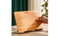 Wooden Desktop Book Rest Ergonomic Book Stand, with Page Holders Portable Adjustable Laptop Riser for Readers