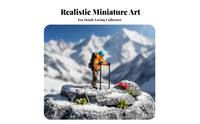 1:64 Scale People Model High Intricacy Mountaineering Miniature model:64 Scale People Figure Highly Detailed for Dioramas