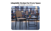 Waterproof Woven Backrest Chair Sun-Resistant Upholstered Armless Chair Sturdy Build Dining Seat Breathable Design for Interior Designers, Restaurant Owners, Patio, Balcony, Meeting Room, Office