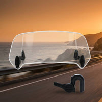 Aerodynamic Motorcycle Windscreen with Clamp Universal Adjustable Windshield Stable Wind Deflector with Clamp-on Clamp Long-Lasting for Motorcyclists, Commuters, Highway Riding, Touring