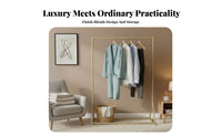 unattachedstanding A-Frame Clothes Rail with Shelf Minimalist Design Rolling Garment Hanger Space-Saving Clothing Rack Easy Assembly for Homeowners, Renters, Students, Bedroom, Entryway, Living Room, Retail shop
