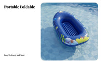Foldable child's Cartoon Dinghy Thickened Design kids' Rideable Inflatable Portable Inflatable Raft Double for Children, Toddlers, Parents, Lake, Beach, Water Park, Swimming Pool