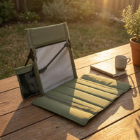 Padded Folding Seat Backrest Mat 600D Oxford Cloth Foldable Chair Mat Aluminum Alloy Camping Sit Cushion Carrying Bag