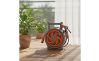 Portable Hose Reel with Spray Nozzle Compact Hose Storage Reel Handheld Organizer Convenient for Gardeners, Homeowners, Gardens, Car Washing, Patios