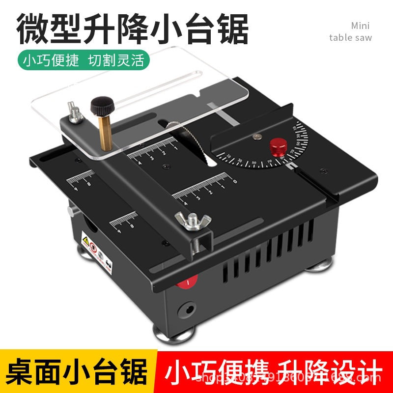 Mini Table Saw DIY Multifunctional Acrylic Cutting Machine Desktop Precision Electric Saw (US Plug)