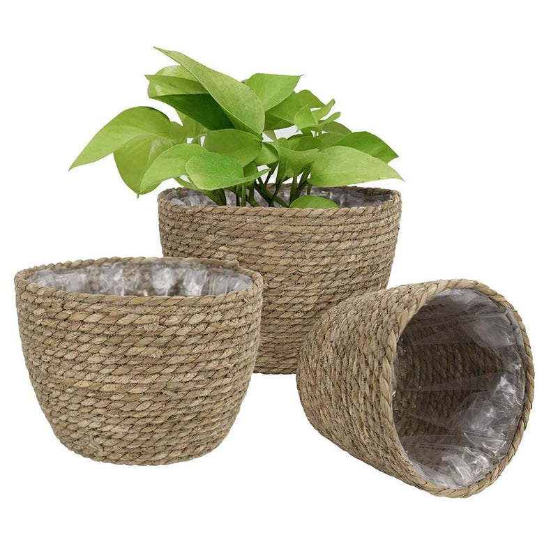 Woven Grass Hanging Basket Planter