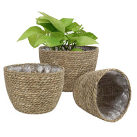 Woven Grass Hanging Basket Planter