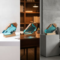 Ocean-Themed Resin Night Light Tabletop Epoxy Resin Night Light Sculptural Creative for Nightstand