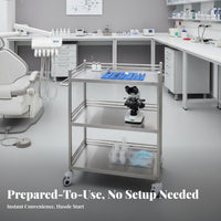 Heavy Duty Medical Instrument Trolley Long-Lasting Medical Service Cart No Assembly Required Beauty Salon Rolling Cart Easy to Clean for Laboratory Technicians, Restaurant Employees, Home Users, Hospital, Medical Center, Laboratoryoratory Oratory