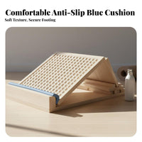 Foldable Design Folding Leg Stretching Board Non-Slip Base Solid Wood Stretch Board Heavy-Duty Construction Adjustable Calf Stretcher High Weight Capacity for Athletes, Beginners, Seniors, Physical Treatment, Home Gym, Office