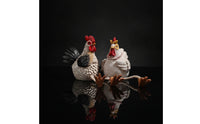 2 Pieces Whimsical Chicken Figurine Indoor Chicken Figurines Outdoor Shelf Sitter with Dangling Legs Charming for Gardeners, Farmhouse Decor, Desk