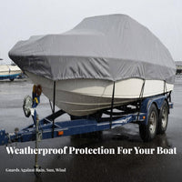 Waterproof Boat Cover Anti V-Hull Boat Cover Tear Withstand Ant Windproof Design for Boating Lovers, Outdoor Storage, Marina