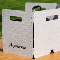 Foldable Wind Screen for Camping Stove, 4 Aluminum Panel Wind Shield 25x95.5cm, with Carry Bag for Hiking & Grilling