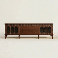 TV Cabinet Oak TV Stand Solid Wood Media Console for Living Room
