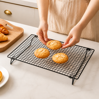 Folding Cooling Rack for Roasted Meats, Metal Baking & Grill Rack, 43x28x7cm Non-Adherent, Easy Clean, Portable
