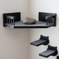 Wall-Mounted Cat Climbing Shelf with Solid Wood Steps and Bed, Space-Saving Design for All Seasons