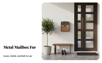 Wood Grain Metal Mailbox Sturdy Construction Combination Lock Letterbox Combination Lock Mail Receptacle Modern Design for Porch