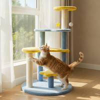 Mythical Star-Moon Multi-Level Cat Tree with Sisal Scratching Posts for Large Cats