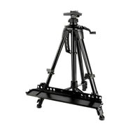 Matte Black Hand-Crank Easel Adjustable Foldable Tripod Easel Portable Sturdy for Artists, Painters, Students, Outdoor Painting, Studio, Art Class