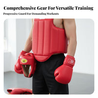 5 Pieces Shock Resistant Sanda Safety Set Adjustable Fit 5 Piece Fighting Protective Gear Set Lightweight Full Body Kickboxing Protection Flexible for Combat Artists, Kickboxers, Spar Arena, Competition, Gym