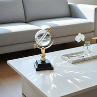 Crystal Globe Ornament Transparent Gold Metal Globe Ornament Transparent Metal Display Stand