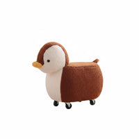 Silent Casters Soft Creature Ottoman Soft and Comfortable Upholstered Character Stool Strong Load-Bearing children's Furniture Multi-Functional for Toddlers, Parents, Adults, Living Room, Entryway, Playroom, Nursery
