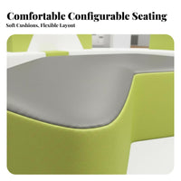 Curved Sectional Couch Modern Design Reception Sofa distinctive Shape Commercial Furniture for Parents, Business Visitors, Waiting Room, Lobby, Lounge Area