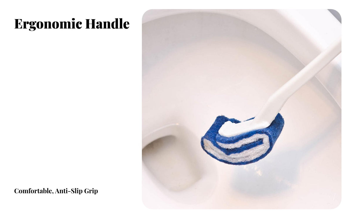 Long Handle Toilet Brush Cleans Under the Rim Long Handle Cleaning Brush Hangable Design Curved Head Toilet Cleaner for Washroom