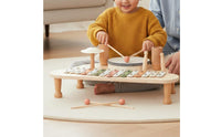 Hand-Eye Coordination Multifunction Percussion Toy Portable Wooden Xylophone Table Early Learning Baby Music Hub CE Certified for Children, Toddlers, Home, Playroom