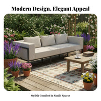 4-Piece Sofa and Table set Waterproof Patio Seating Group Anti Outdoor Furnishing for Families, Homeowners, Sunroom, Balcony, rearyard