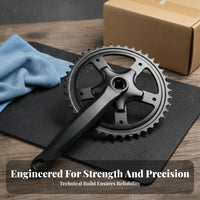 Mountain Bike Crankset Narrow Wide Cogs Square Taper Crankset Square Taper Crank Limb Set High-Strength Aluminum Alloy