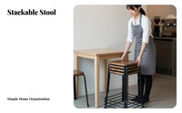 Modern Minimalist Design Stackable Square Stool Space-Saving Backless Seat Long-Lasting Household Furniture Reinforced Frame for Homeowners, Restaurant Owners, Dining Room, Kitchen, Small Apartments, Office