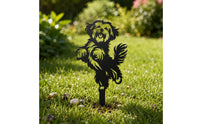 Metal Canine Yard Stake Upright Pose Dog Silhouette Stake Raised Tail Puppy Silhouette Decor