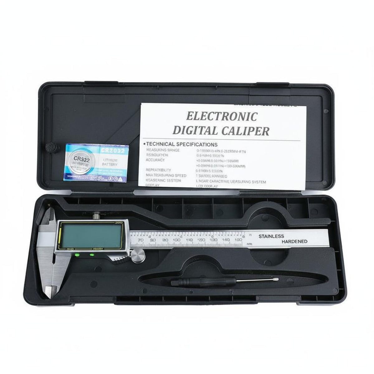 Large Display Digital Vernier Caliper High Precision LCD Caliper Reset Setting Accurate Measurement for Professionals, Hobbyists, Workshop, Garage, Factory