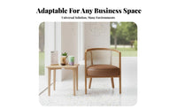 hardwood Wood circular table with 2 Upholstered Chairs Comfortable Seating Cafe Furniture Includes Backrest Commercial Furnishing Sturdy Construction for Restaurant Owners, Apartment Dwellers, Students, Coffee Shop, Lounge Area, Small Spaces, Kitchen