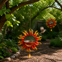 Sun Face/Flower Hanging Bird Feeder for Garden