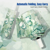 Chinese Style Sun & Rain Umbrella, Automatic Folding, Portable, Artistic Motif