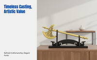 Brass Craft Decor, Mythical Axe Sculpture, Classic Entryway & Living Room Accent