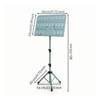 Foldable Sheet Music Stand Height-Adjustable Folding Music Stand Portable Telescoping for Conductors