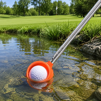 Extendable Golf Ball Retriever, Portable Automatic Locking Golf Ball Picker, Orange Telescopic Retriever for Lakes