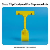 Display Clip 360° Rotation Hook-on Tag Holder Adjustable Angle Rotatable Sign Clamp for Retailers, Shop Owners, Supermarkets, Shopping Malls