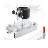 2-in-1 Transparent Router Jig Adjustable Depth Wood Connector Slot Cutter Precision Cutting Transparent Wood Slotting Fixture Stable Clamping for Woodworkers, Carpenters, DIY Users, Furniture Making, Workshop