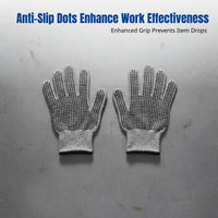 HPPE Cut Resistant Gloves, Anti-Slip Dots, Antiabrasion, Durable, Breathable, for Gardening, Slaughter, Carving, Glass Handling