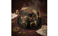 Handmade Steampunk Top Hat Brass-Tone Hardware Cosplay Top Hat Gear Embellishments Formal Headwear Velvet-Like Finish for Costume Parties