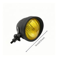 Motorcycle Headlight with Glass Lens H4 Motorcycle Headlight Front Lamp 12V Light Metal for Motorcyclists, Custom Builds